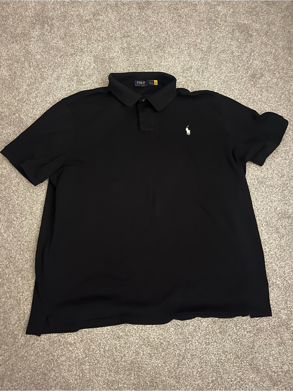 Ralph Lauren Black Polo Shirt with White Pony Logo